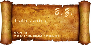 Brath Zenina névjegykártya